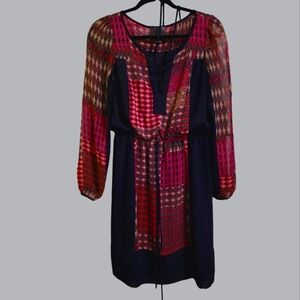 Maeve Anthropologie Long Sleeve Patchwork Dress